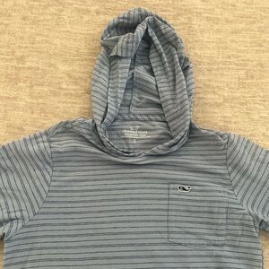 Vineyard Vines Kids Hoodie with Blue Stripes